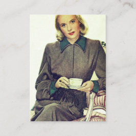 Cartão De Visita Café De Moda De Médio Do Século De Vintagem Person
