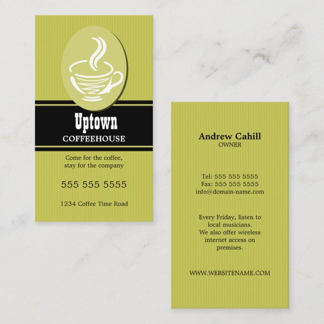 Cartão De Visita Café e Casa de Café (Frente/Verso)