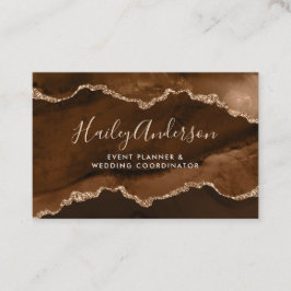 Cartão De Visita Café e Cobre Glitter Aquecedora