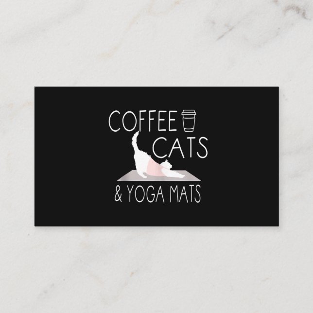 Cartão De Visita Café, Gatos e Yoga Mats - Gpresente Engraçados Iog (Frente)