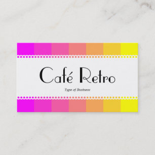Cartão De Visita Café Retro (Escalonado) - Magenta a Amarelo