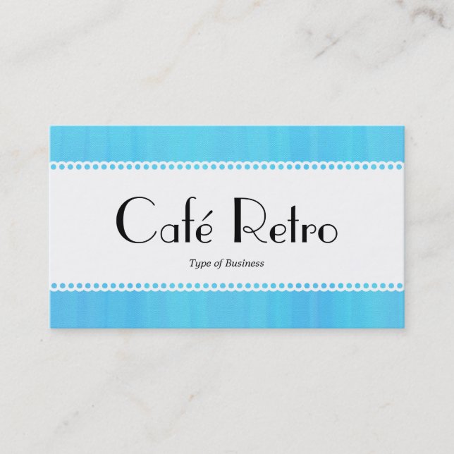 Cartão De Visita Café Retro (Escalonado) - Textura Pintada Azul (Frente)