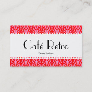 Cartão De Visita Café Retro (Escalopado) - Padrão de Escama de Peix