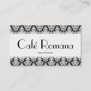 Cartão De Visita Café Romana (Scalloped) White Damask