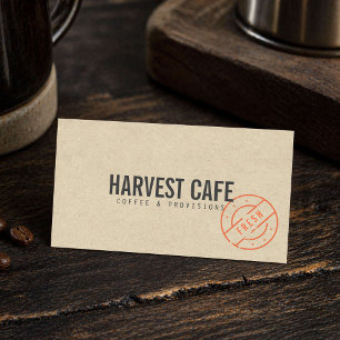 Cartão De Visita Café Rustic Kraft Coffee Shop