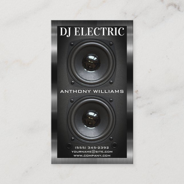 Cartão De Visita Caixa de Auto-falante do subwoofer | Carro comerci (Frente)