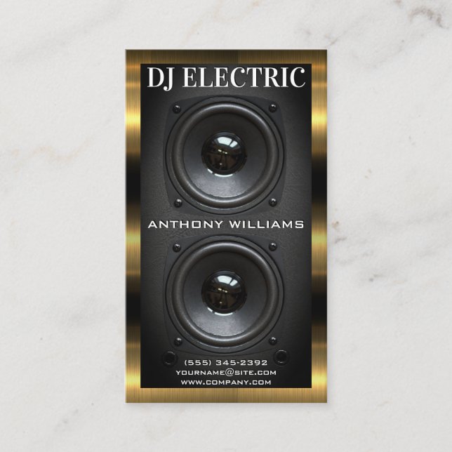 Cartão De Visita Caixa de Auto-falante do subwoofer | Trim Metálico (Frente)