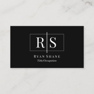 Cartão De Visita Caixa de Cinzas com nome para monograma branco de 