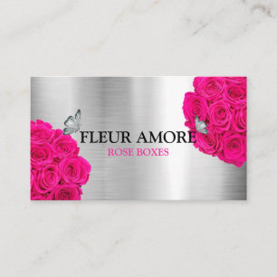Cartão De Visita Caixas de Flores Rosa Presente Caixa de Flores