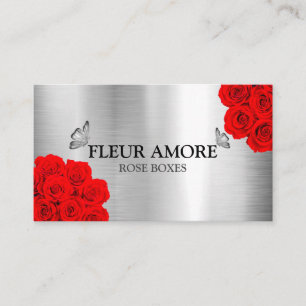 Cartão De Visita Caixas de Flores Rosa Presente Caixa de Flores