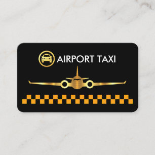 Cartão De Visita Caixas de Táxi Amarelo Avião Dourado