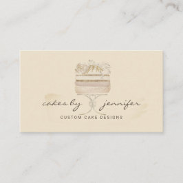 Cartão De Visita Cake Bakery Pastery Patisserie Creme Beige