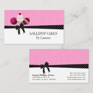 Cartão De Visita Cake Pops Rosa