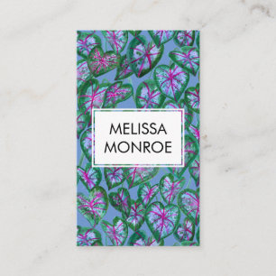 Cartão De Visita Caládio Deixa Aquarela Tropical Negrito Botânica