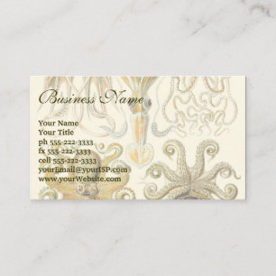 Cartão De Visita Calamar Gamochonia do polvo do vintage por Ernst