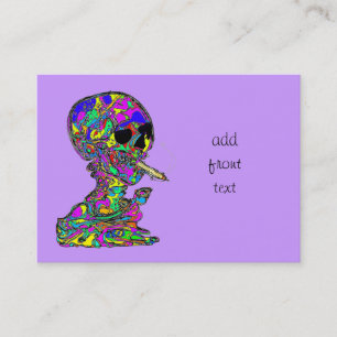 Cartão De Visita Calavera Skull de VanGogh Fumando cigarro