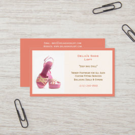 Cartão De Visita Calçados de moda cor-de-rosa alto salmões
