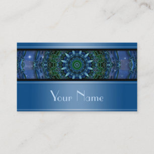 Cartão De Visita Caleidoscópio Fractal Mandala VII + texto