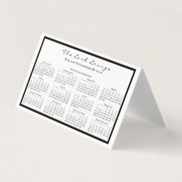 Cartão De Visita Calendar 2018 Beauty Studio Hairdresser Lashes Ext