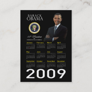 Cartão De Visita Calendário 2009 do bolso do Promo da inauguraçã