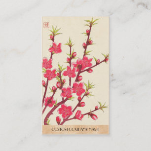 Cartão De Visita Calendário Floral de Kawarazaki Shodo do Japão Cer