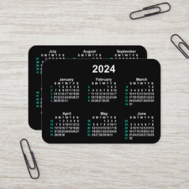 Cartão De Visita Calendário ISO 2024 Neon 52 Week de Janz