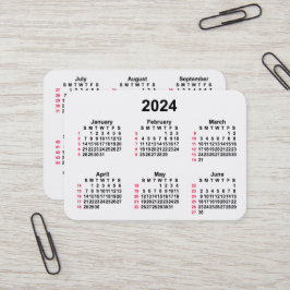 Cartão De Visita Calendário ISO 2024 White 52 Week por Janz