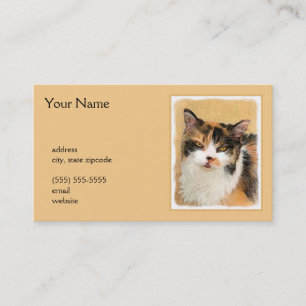 Cartão De Visita Calico Cat Painting - Gato Original Bonito