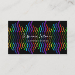Cartão De Visita caligrafia das ondas coloridas abstrato arco-íris