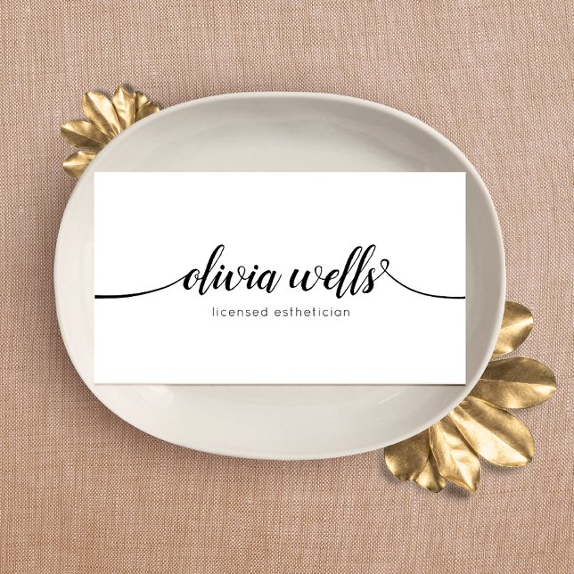 Cartão De Visita Caligrafia de Script Manuscrito Moderno Elegante (Criador carregado)