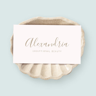 Cartão De Visita Caligrafia de Script Manuscrito Simples Rosa