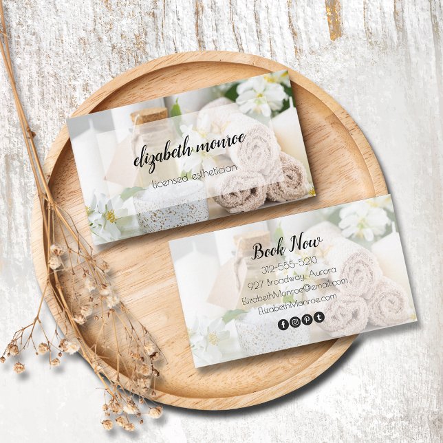 Cartão De Visita Caligrafia de Script Manuscrito Spa (Criador carregado)