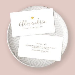 Cartão De Visita Caligrafia Dourada de Script Manuscrito