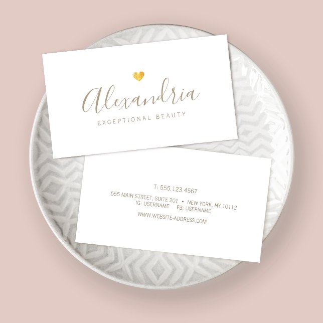 Cartão De Visita Caligrafia Dourada de Script Manuscrito (Criador carregado)