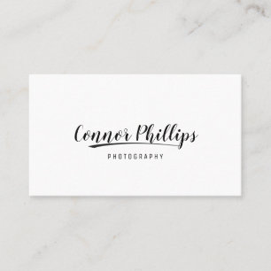 Cartão De Visita Caligrafia e Swoosh de Script Simples Manuscrito