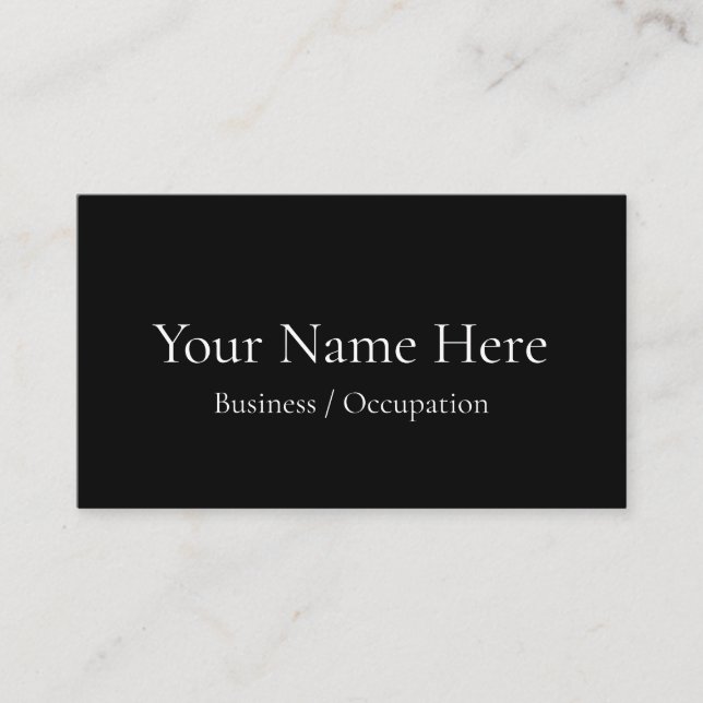 Cartão De Visita Caligrafia elegante branco preto moderno (Frente)