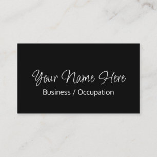 Cartão De Visita Caligrafia elegante branco preto moderno