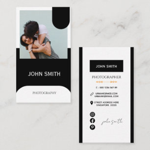 Cartão De Visita Caligrafia Minimalista Moderna Fotografia preto