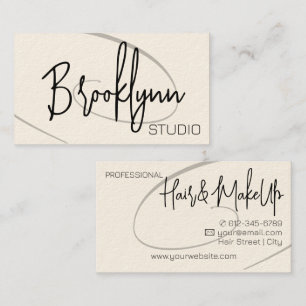 Cartão De Visita Caligrafia Moderna Estúdio de Cabelos Profissional