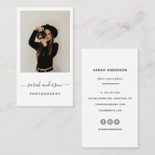 Cartão De Visita Caligrafia Moderna Minimalista para Fotografia B