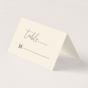 Cartão De Visita Caligrafia Negra Minimalística Sobre o fundo bege