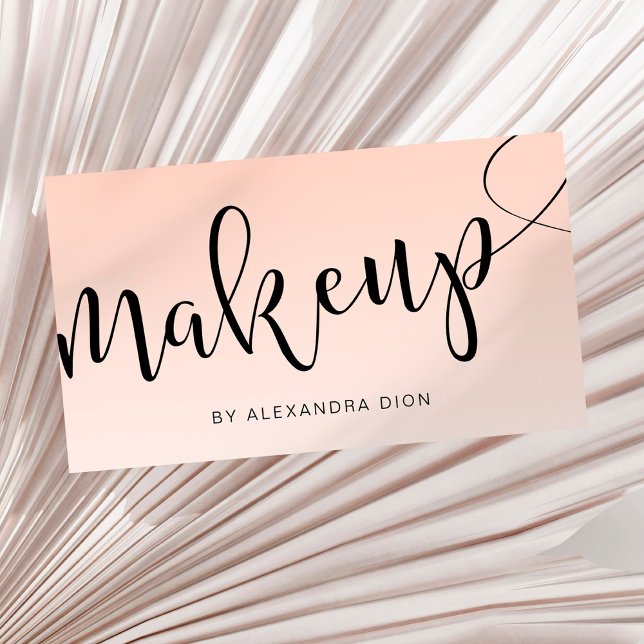 Cartão De Visita Caligrafia simples de script manuscrito cor-de-ros (Criador carregado)