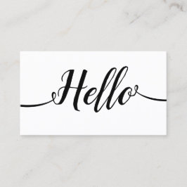 Cartão De Visita Caligrafia Simples de Script Manuscrito Olá