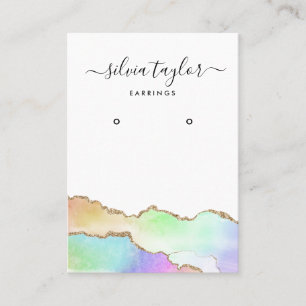 Cartão De Visita Caligrafia Unicorn Agate Rainbow Pastel