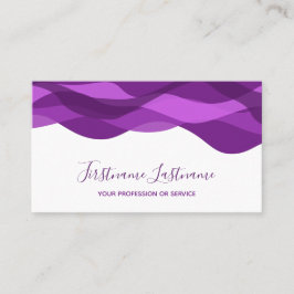 Cartão De Visita Caligrafia violeta das ondas de abstrato violeta