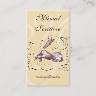 Cartão de visita caligráfico para o escritor,