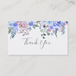 Cartão De Visita Calligraphy script Wedding THANK YOU Blue