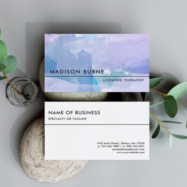 Cartão De Visita Calm Lavender Watercolor (Criador carregado)