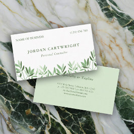 Cartão De Visita Calm Soft Greenery deixa conselheiro terapêutico