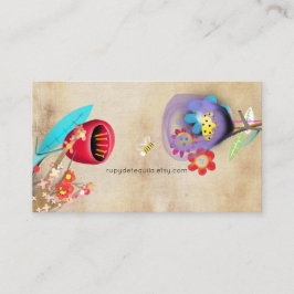 Cartão De Visita Camada do Designer Sakura Whimsical